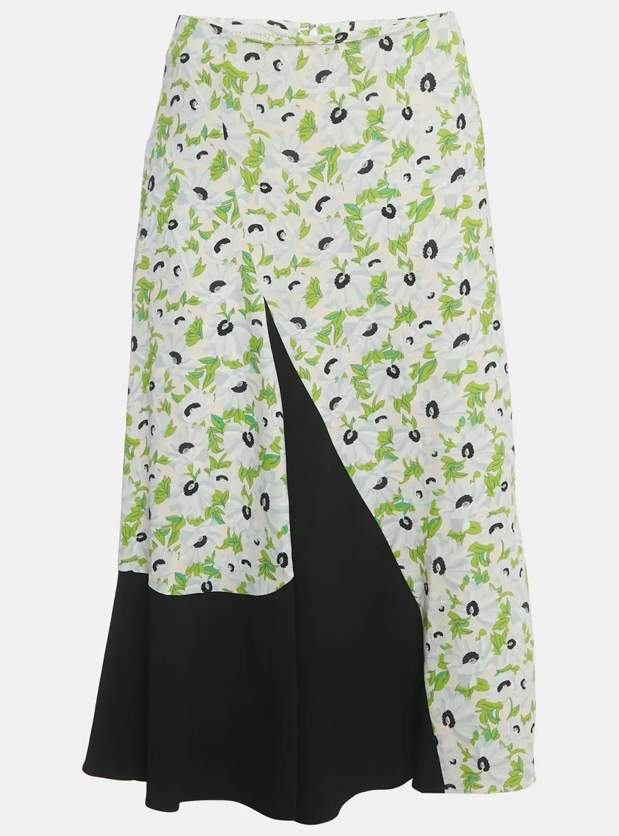 Stella McCartney Green Crepe Florentina Midi Skirt S