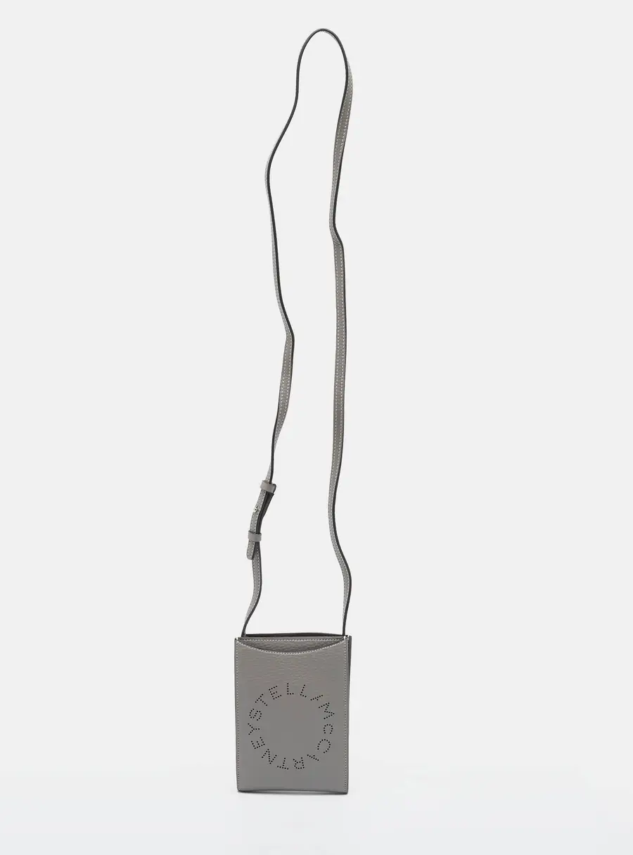 Stella McCartney Alter Mat Grey Faux Leather Phone Crossbody Bag