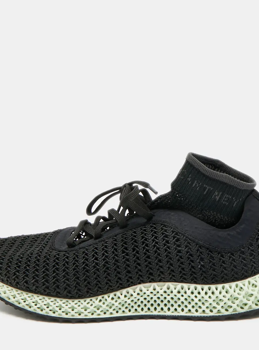 Stella McCartney adidas Alphaedge 4D Size 40.5 Black Knit Fabric Lace Up Sneakers