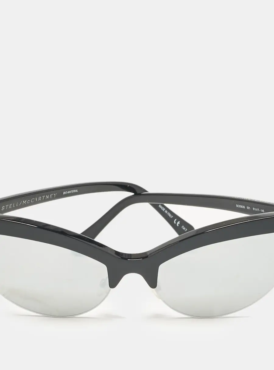 Stella McCartney Black/Silver SC0083S Mirror Cat Eye Sunglasses