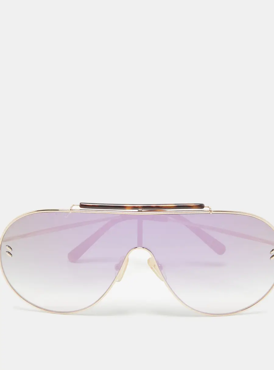 Stella McCartney Tortoise Brown/Iridescent Gradient SC0056S Shield Sunglasses