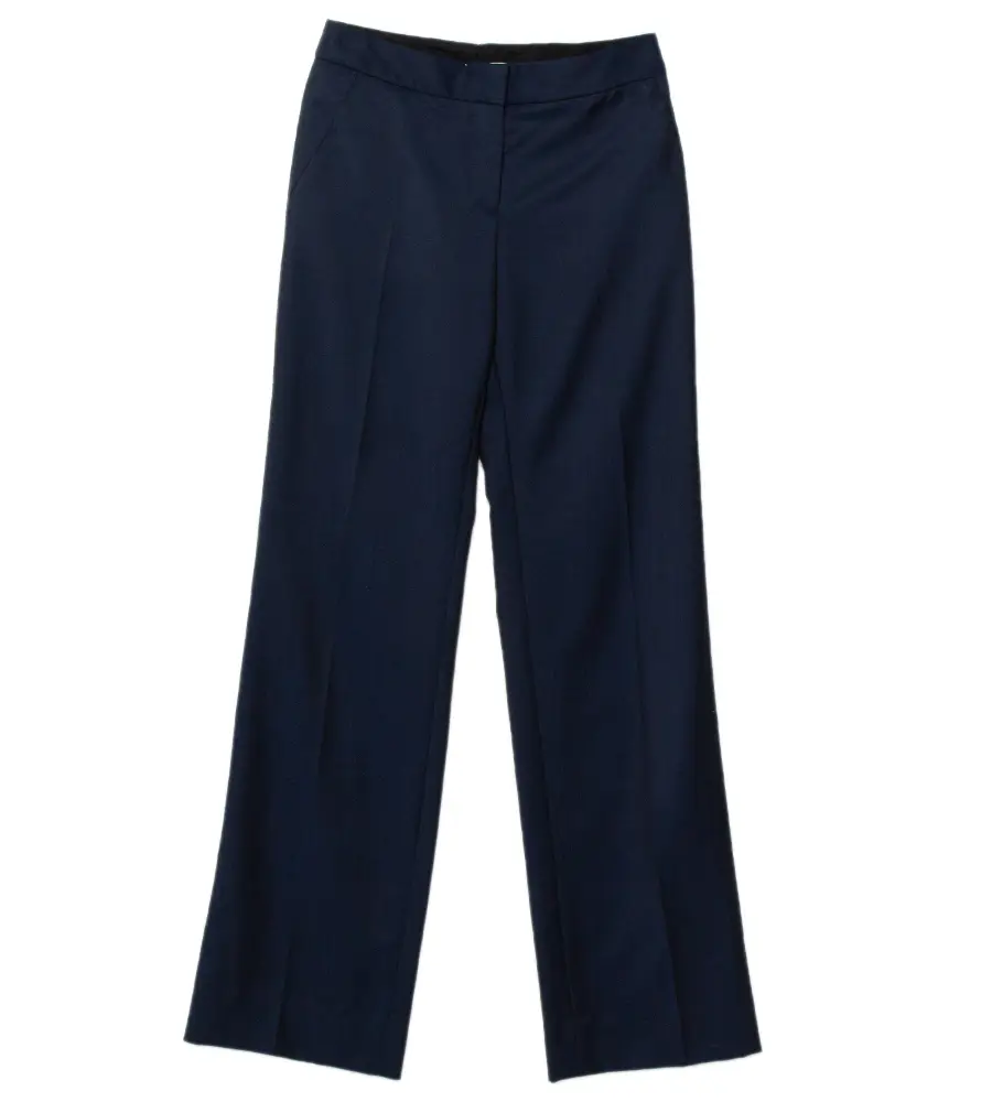 Stella McCartney Navy Blue Wool & Mohair Straight Leg Pants S