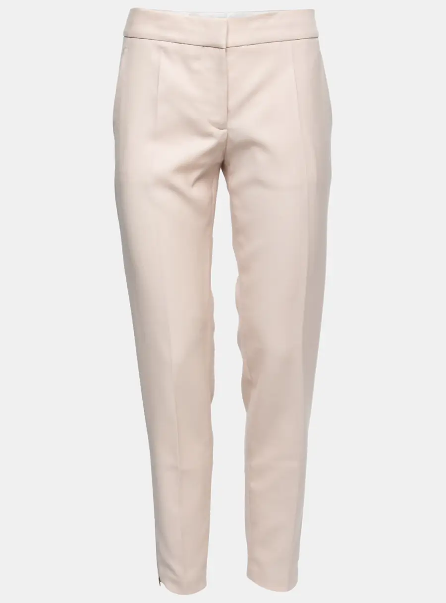 Stella McCartney Pink Textured Wool Tailored Trousers S