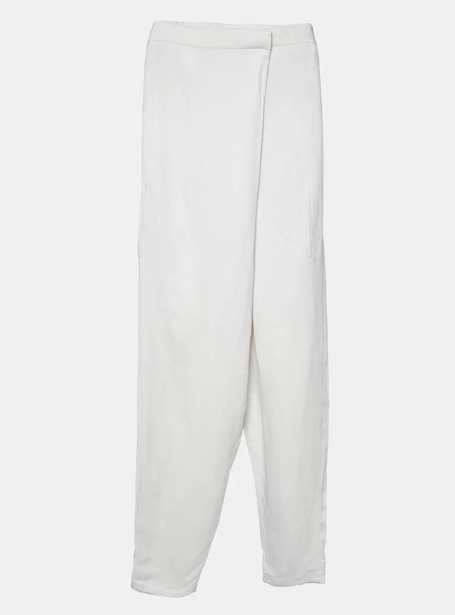 Stella McCartney Beige Linen Blend Front Wrap Pants S