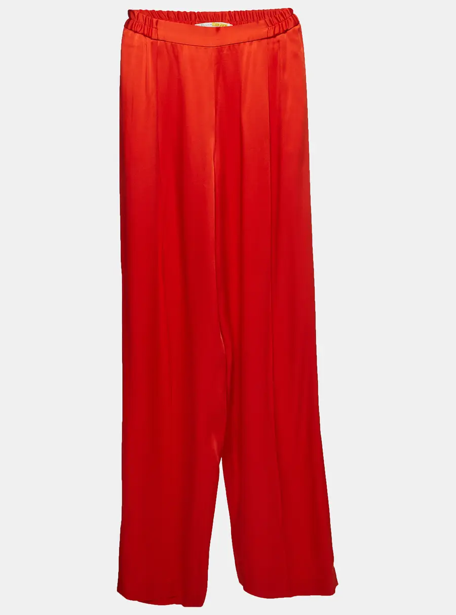 Stella McCartney Red Satin Straight Leg Trousers M