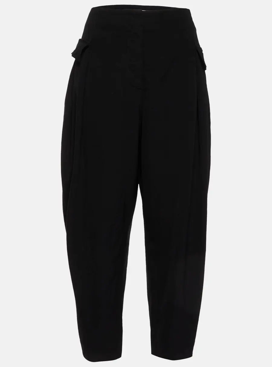 Stella Mccartney Black Wool Loose Fit Trousers M