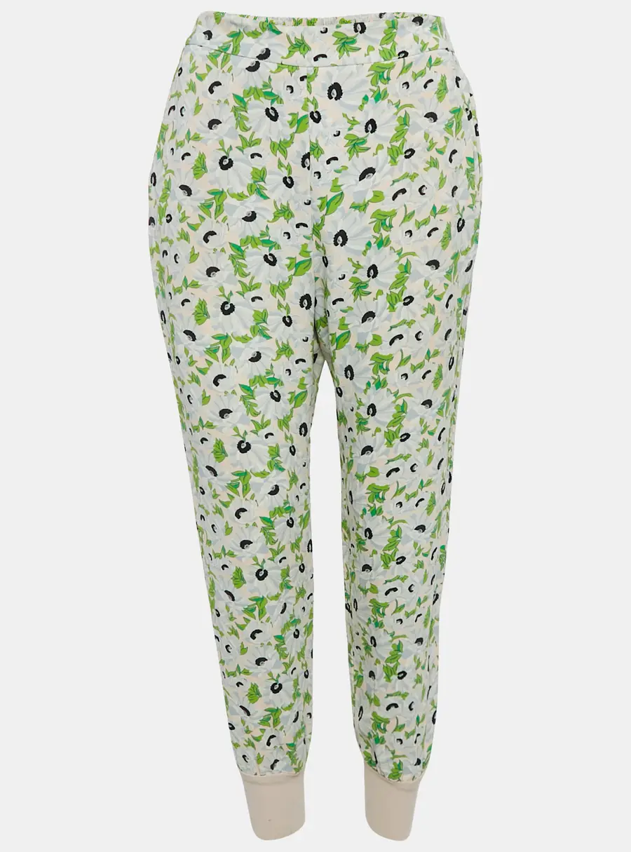 Stella McCartney Multicolor Floral Print Crepe Trousers S