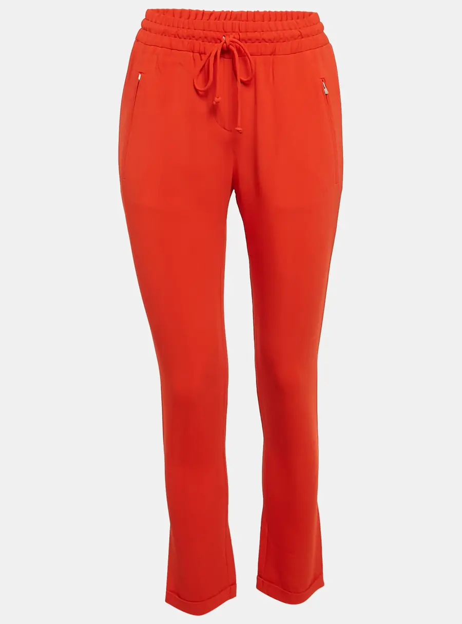 Stella McCartney Orange Crepe Drawstring Trousers XS