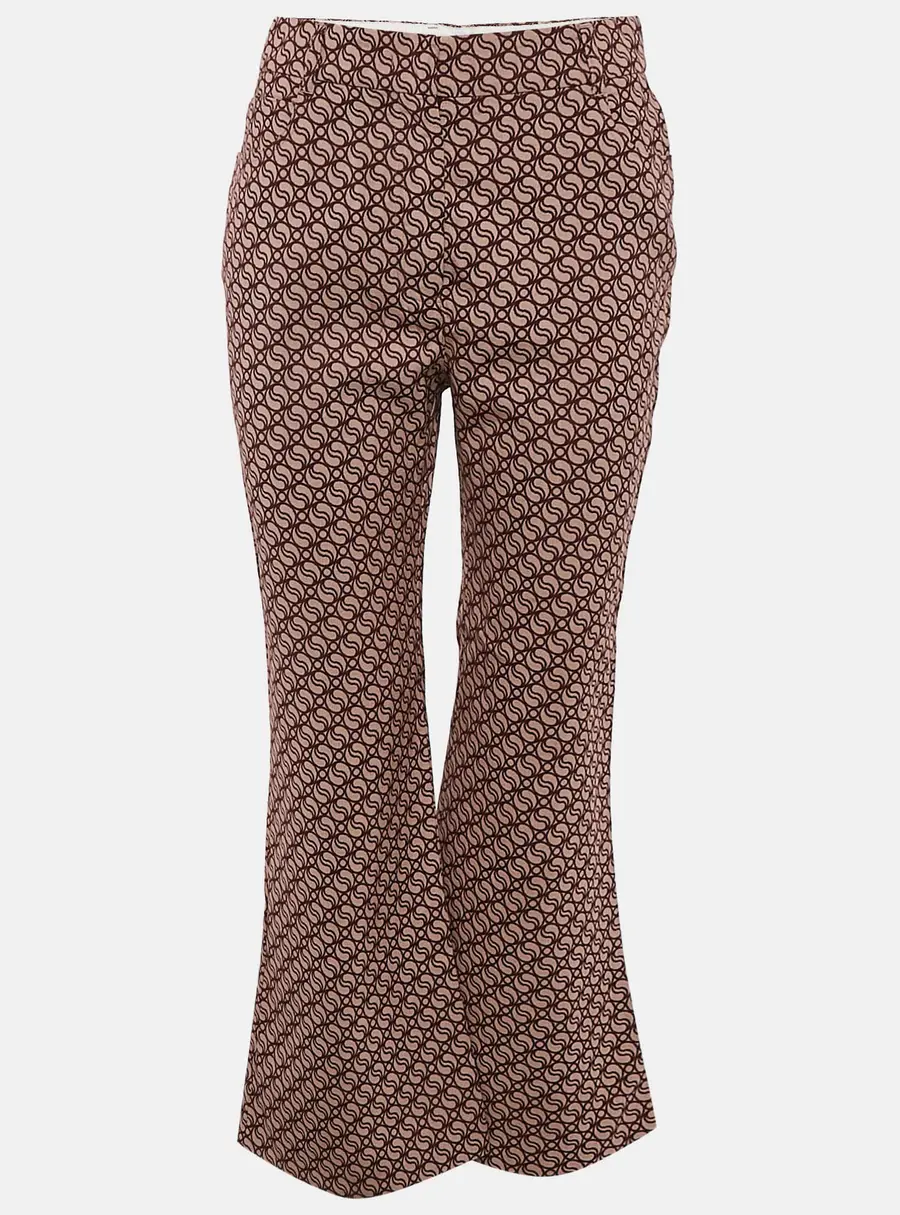 Stella McCartney Pink/Red Jacquard Wide Leg Pants M