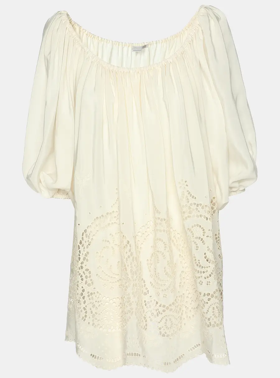 Stella McCartney White Silk Broderie Anglaise Blouse S