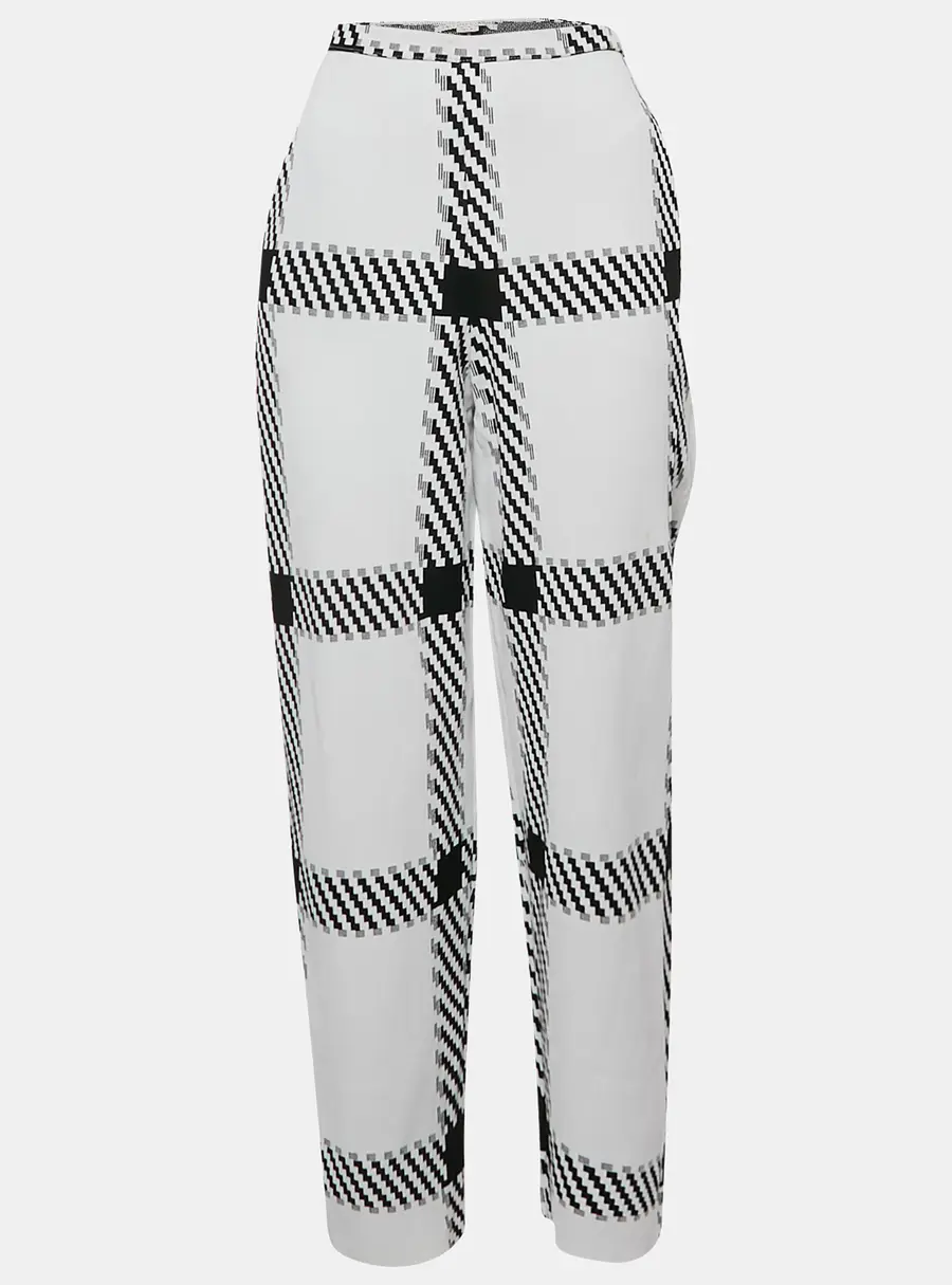 Stella McCartney White Plaid Knit Trousers M