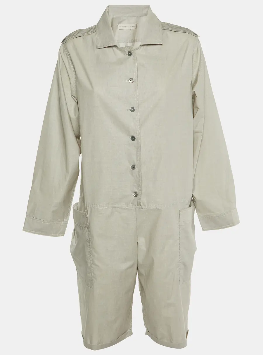 Stella McCartney Light Grey Striped Cotton Playsuit S