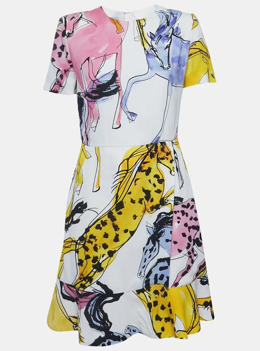Stella McCartney White Printed Crepe Mini Dress S