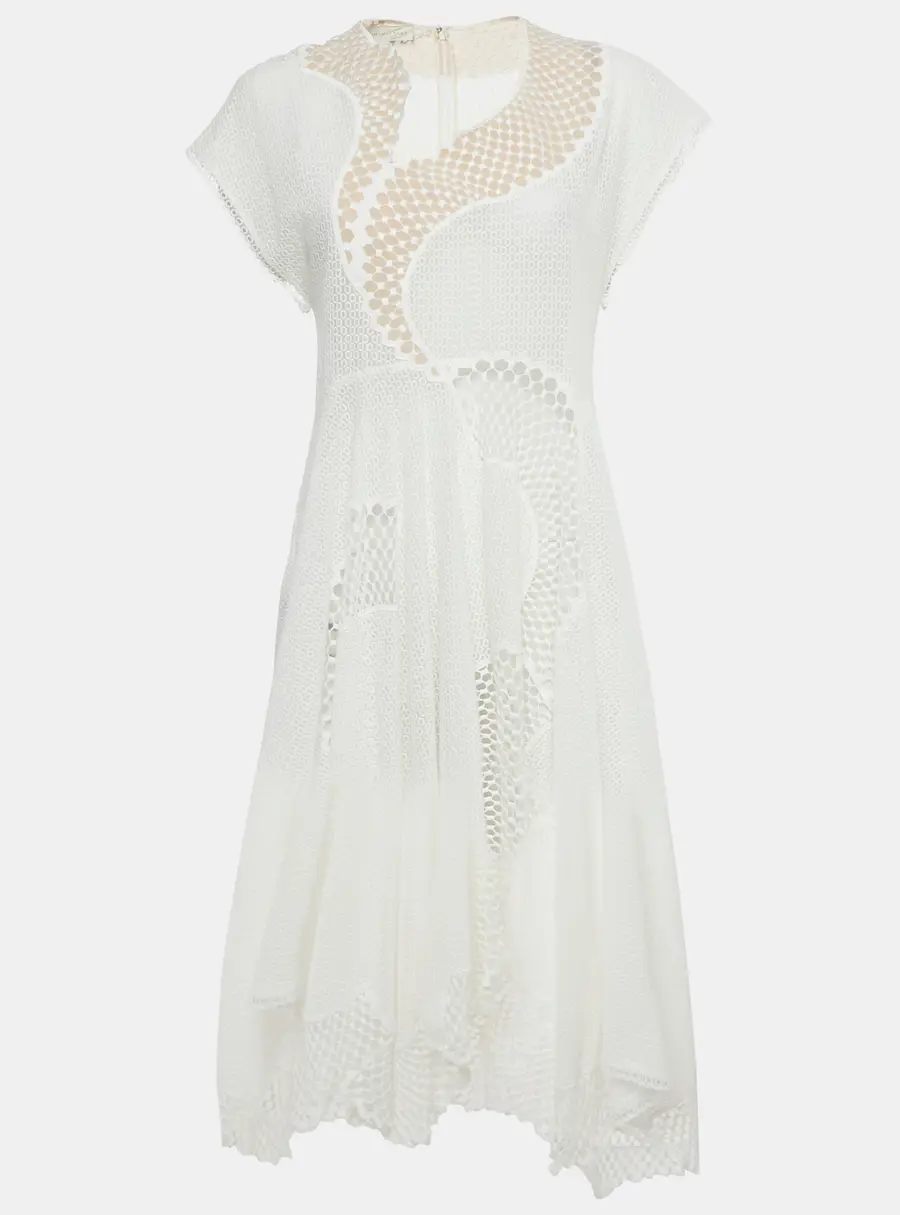 Stella McCartney White Lace Asymmetric Dress S