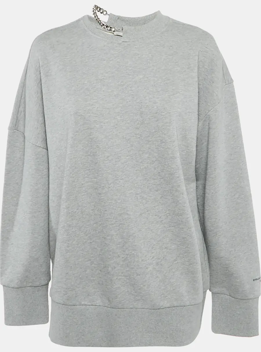 Stella McCartney Grey Cotton Chain Detail Sweatshirt M