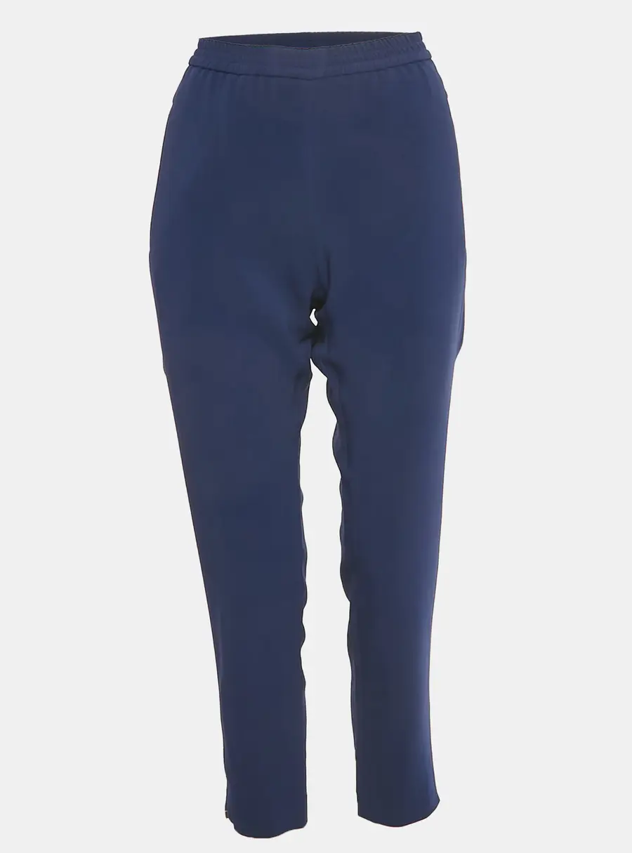 Stella McCartney Blue Crepe Elasticated Crepe Trousers M