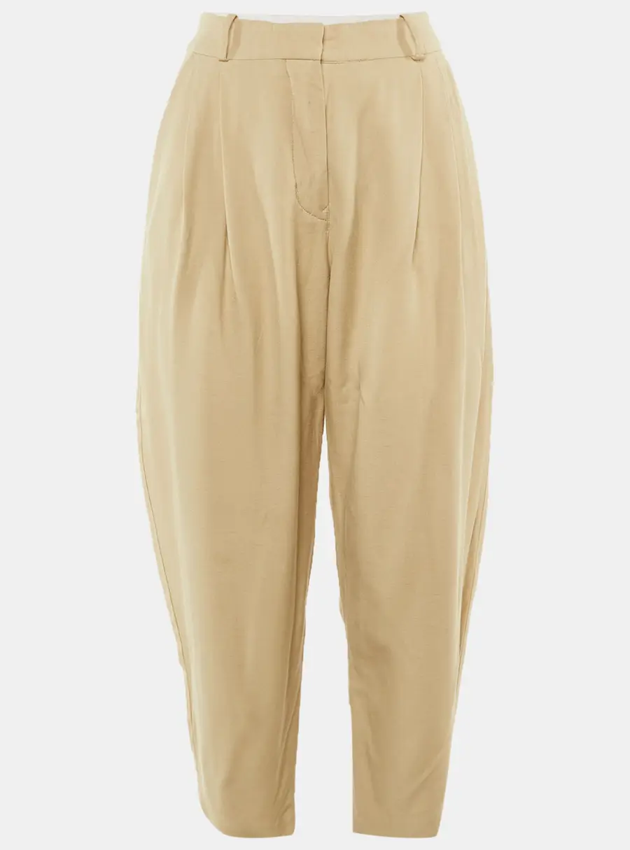 Stella McCartney Beige Crepe Cropped Trousers S