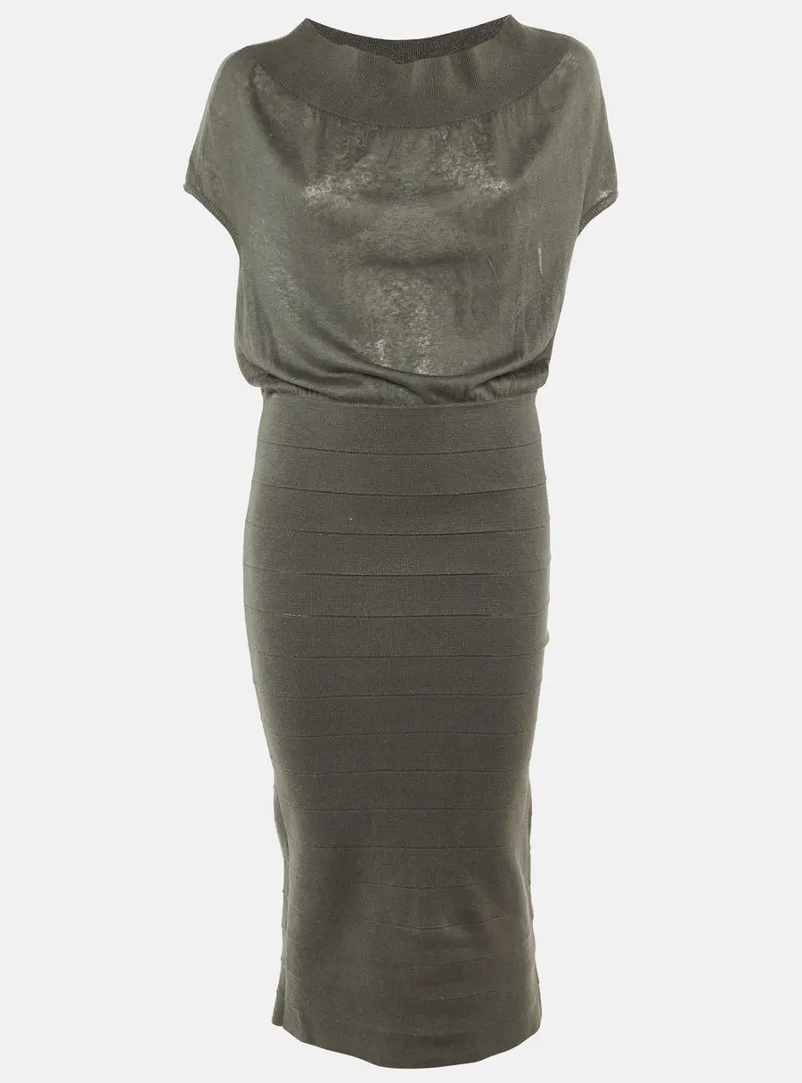 Stella McCartney Grey Knit Midi Dress M