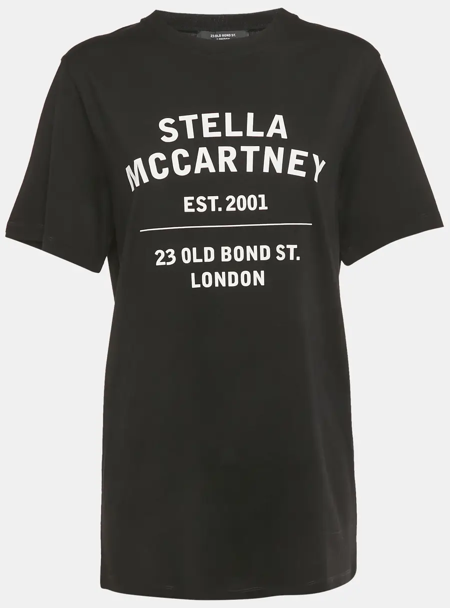 Stella McCartney Black 23 Old Bond Street London Print Cotton T-Shirt XS