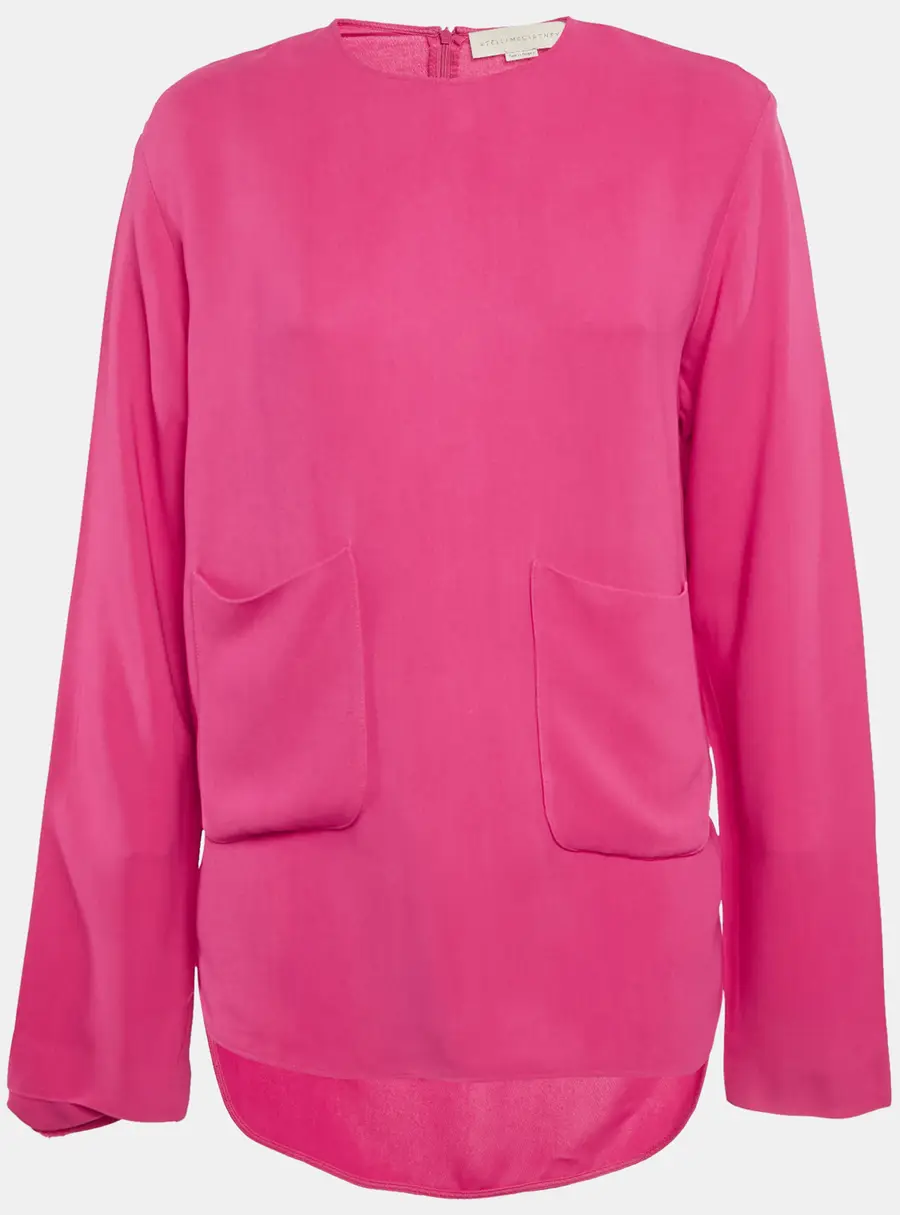 Stella McCartney Pink Crepe Long Sleeve Blouse M