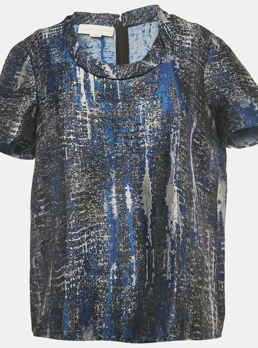 Stella McCartney Blue Jacquard Blouse M