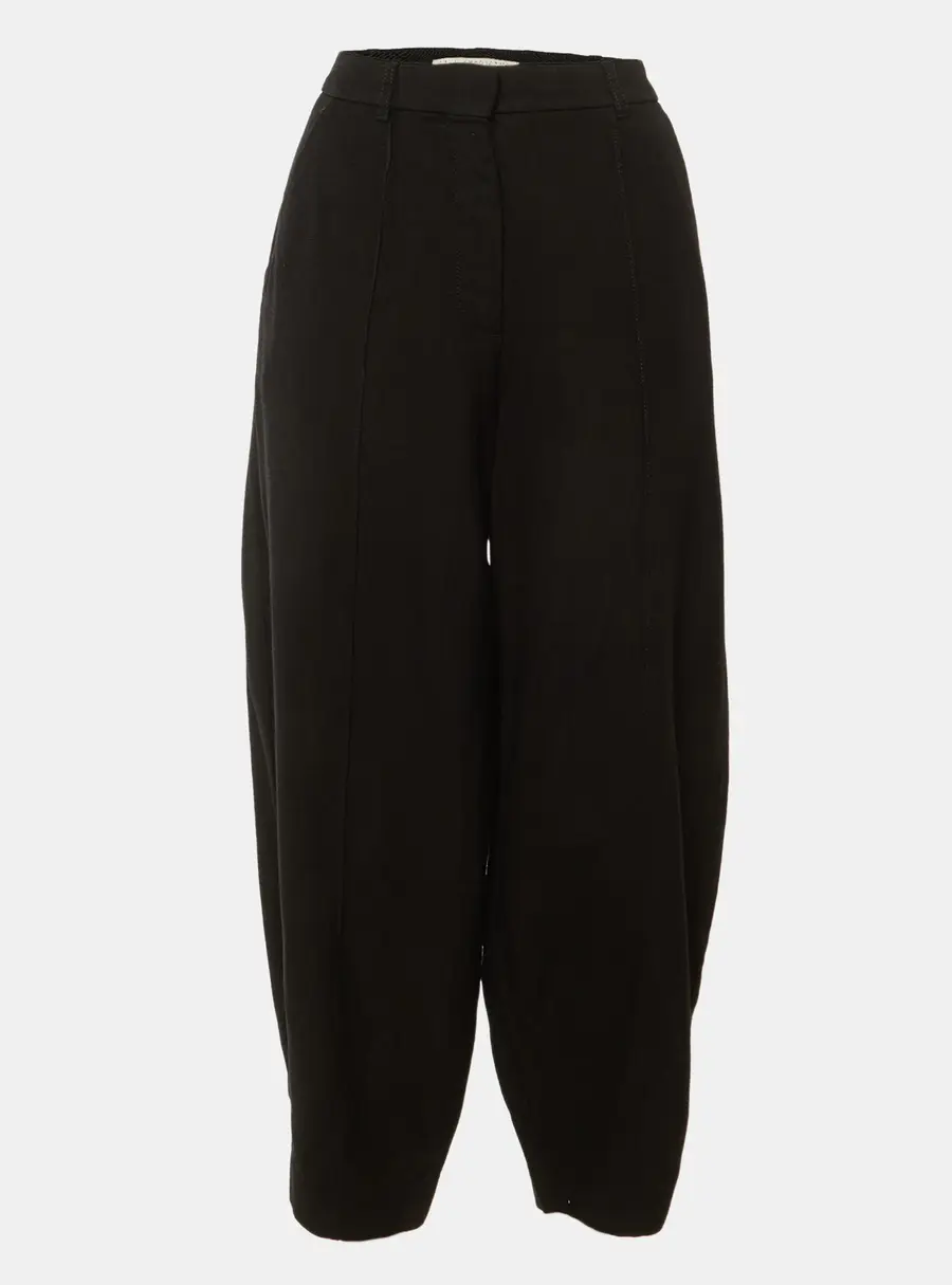 Stella McCartney Black Cady Tapered Trousers S