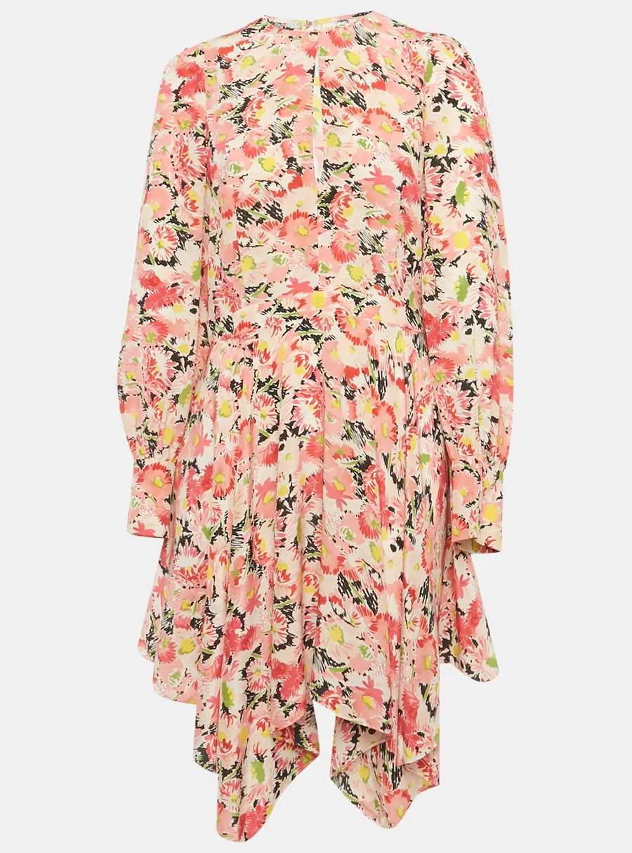 Stella McCartney Pink Floral Print Silk Dress M
