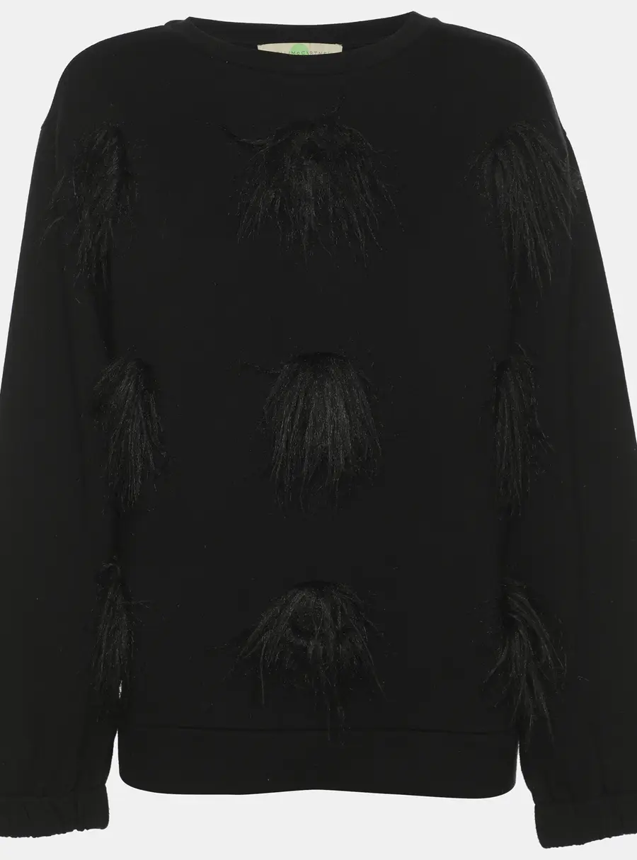 Stella McCartney Black Jersey Embroidered Sweater S