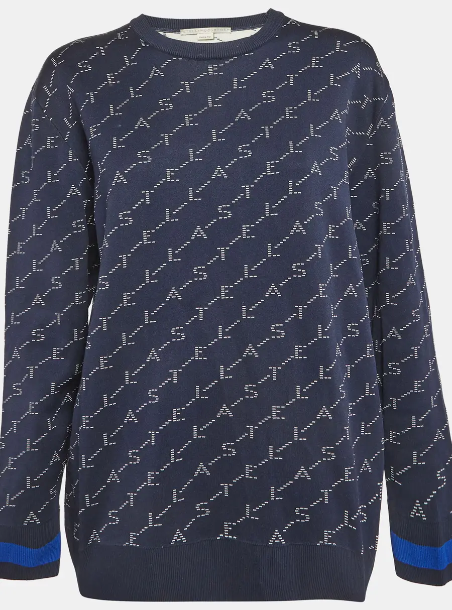 Stella McCartney Blue Jacquard Knit Sweatshirt S