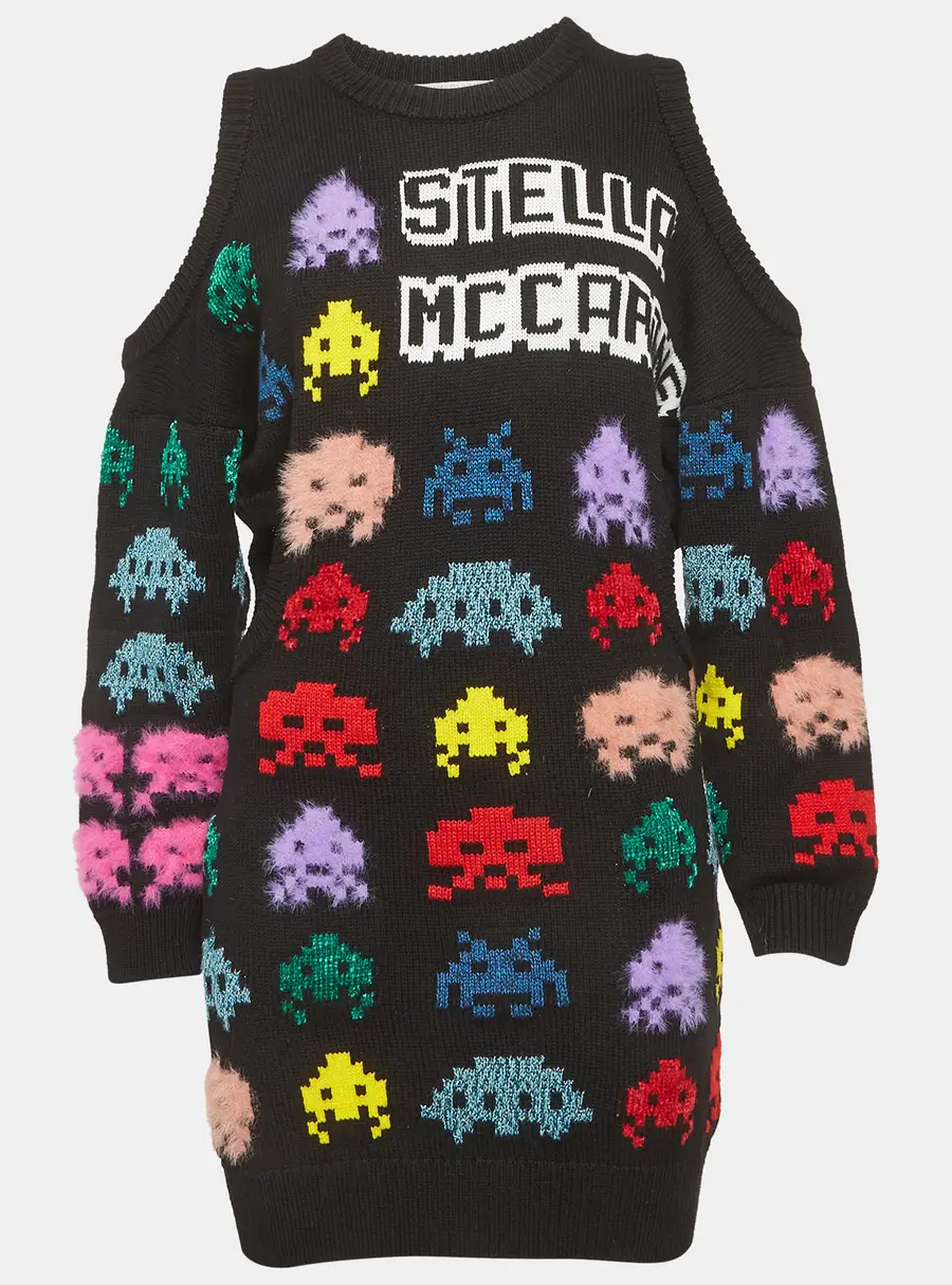 Stella McCartney Black Wool Blend Cut Out Gamer Mini Dress XS