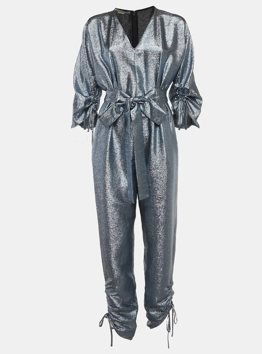 Stella McCartney Blue Metallic Lamé Jumpsuit S