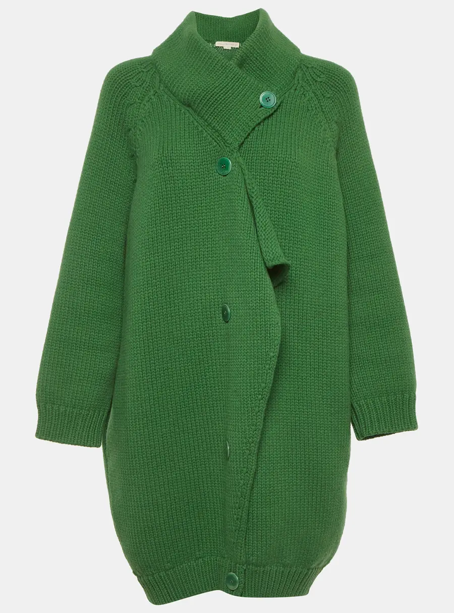Stella McCartney Green Heavy Knit Coat S