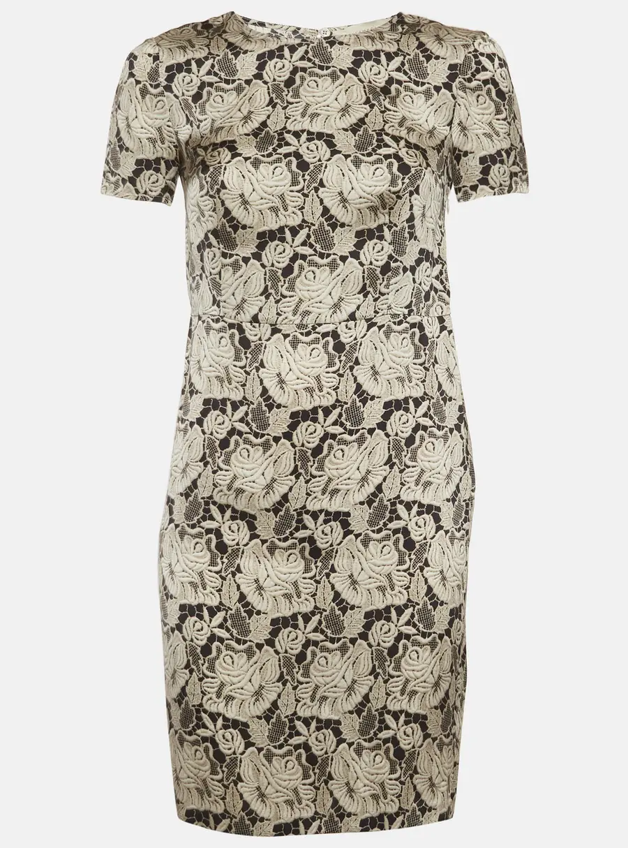 Stella McCartney Black Floral Print Silk Short Dress XS