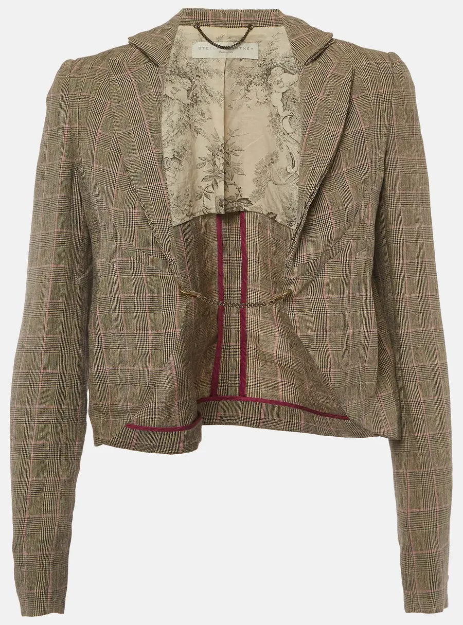 Stella McCartney Grey Prince of Wales Linen Jacket S