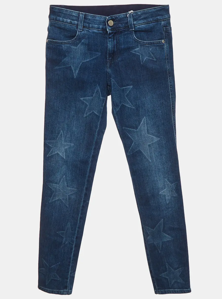 Stella McCartney Blue Denim Star Print Jeans S/Waist 26"