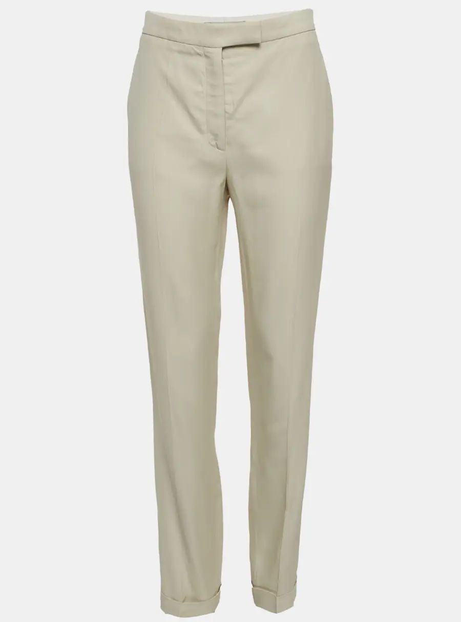 Stella McCartney Cream Gabardine Straight Fit Trousers S