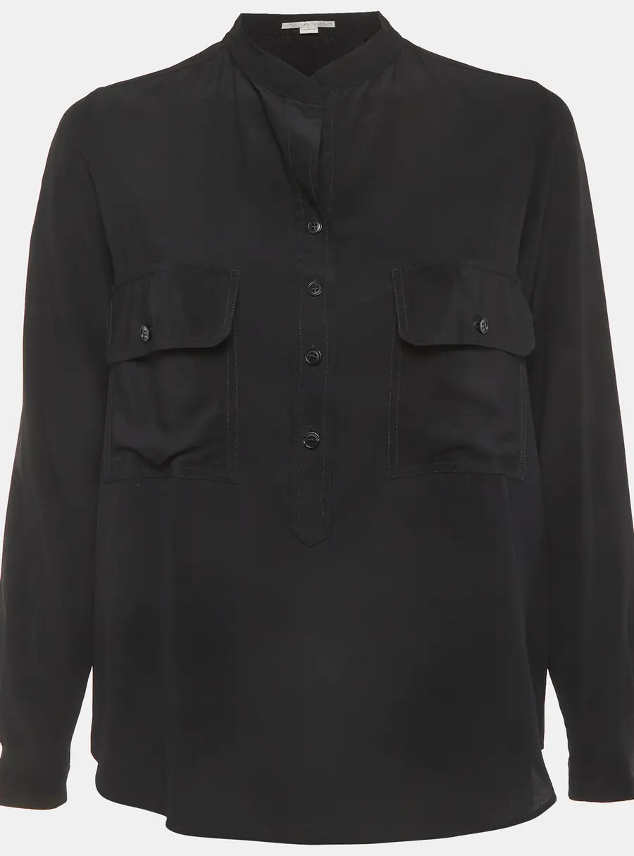 Stella McCartney Black Silk Long Sleeve Blouse S