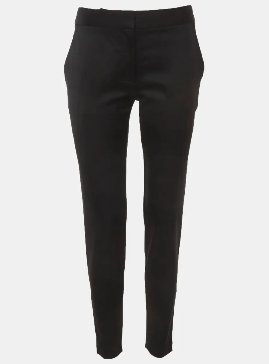 Stella McCartney Black Gabardine Slim Fit Trousers S
