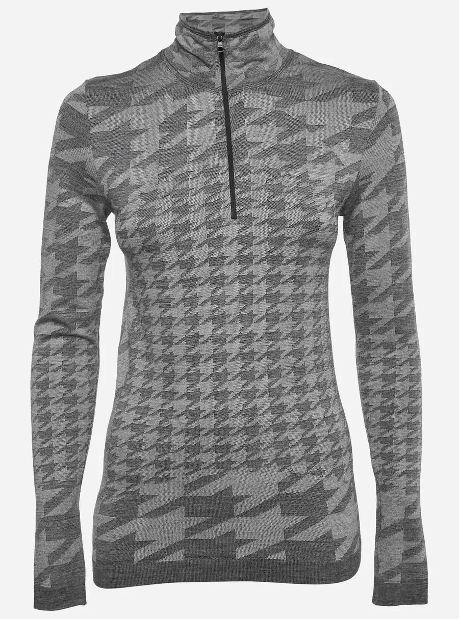 Stella McCartney X Adidas Grey Houndstooth Knit Zip Up Top S