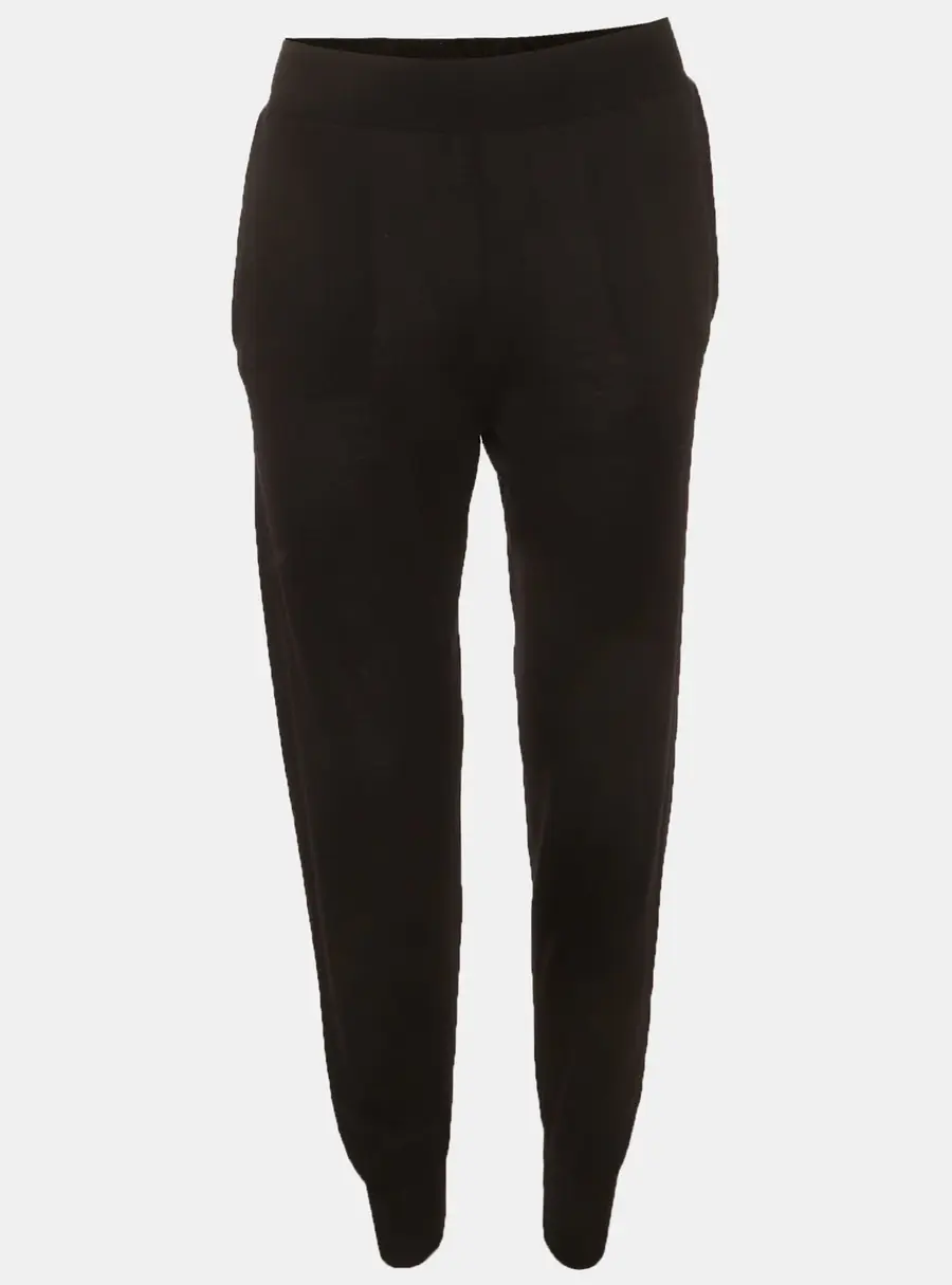 Stella McCartney Black Wool Knit Tapered Trousers S