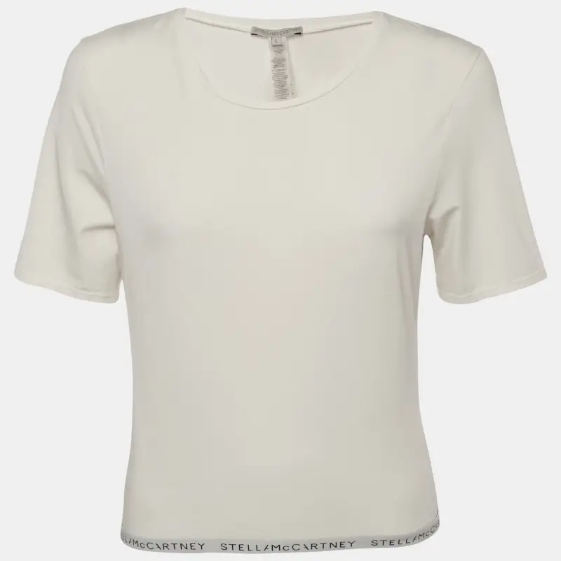 Stella McCartney White Jersey Crew Neck T-Shirt L