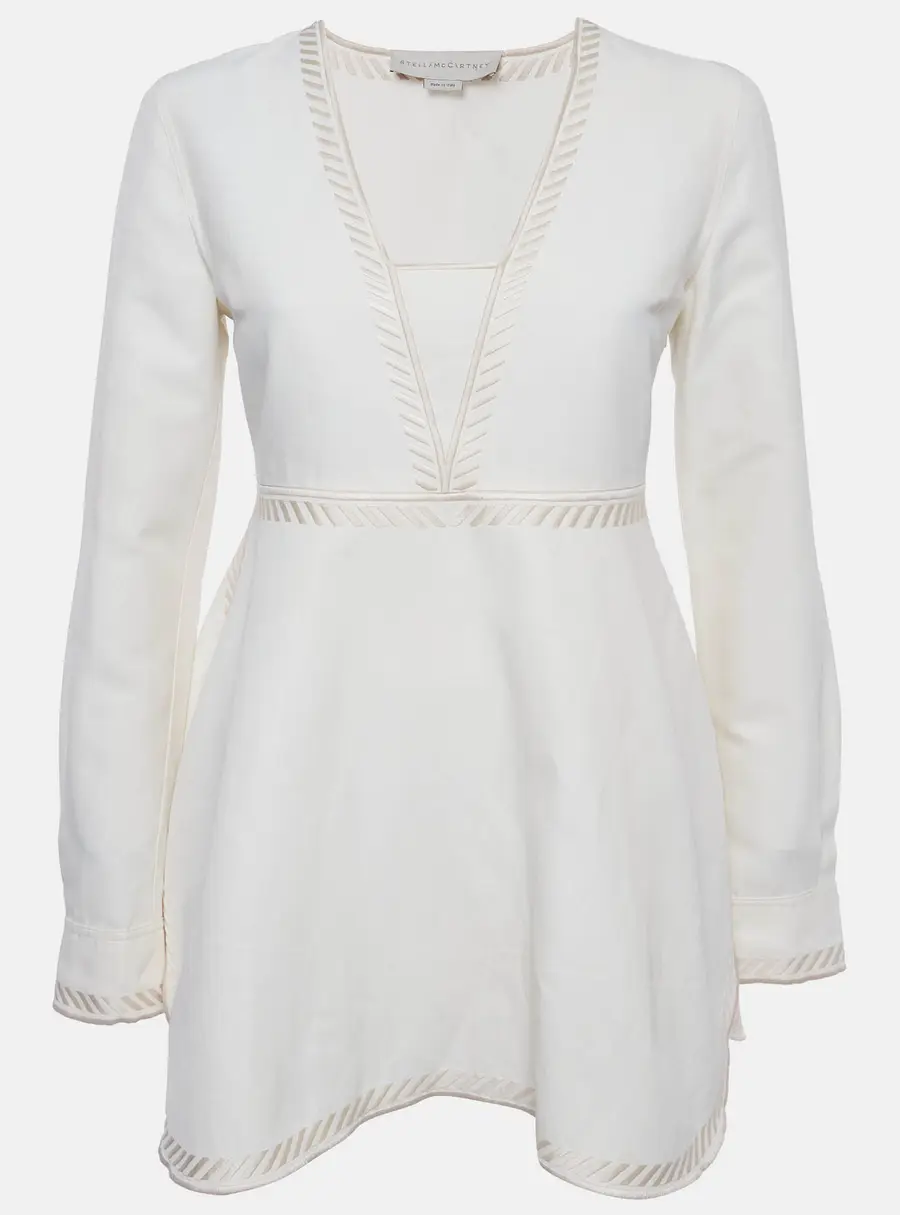 Stella McCartney Cream Embroidered Cotton Blend Tunic S