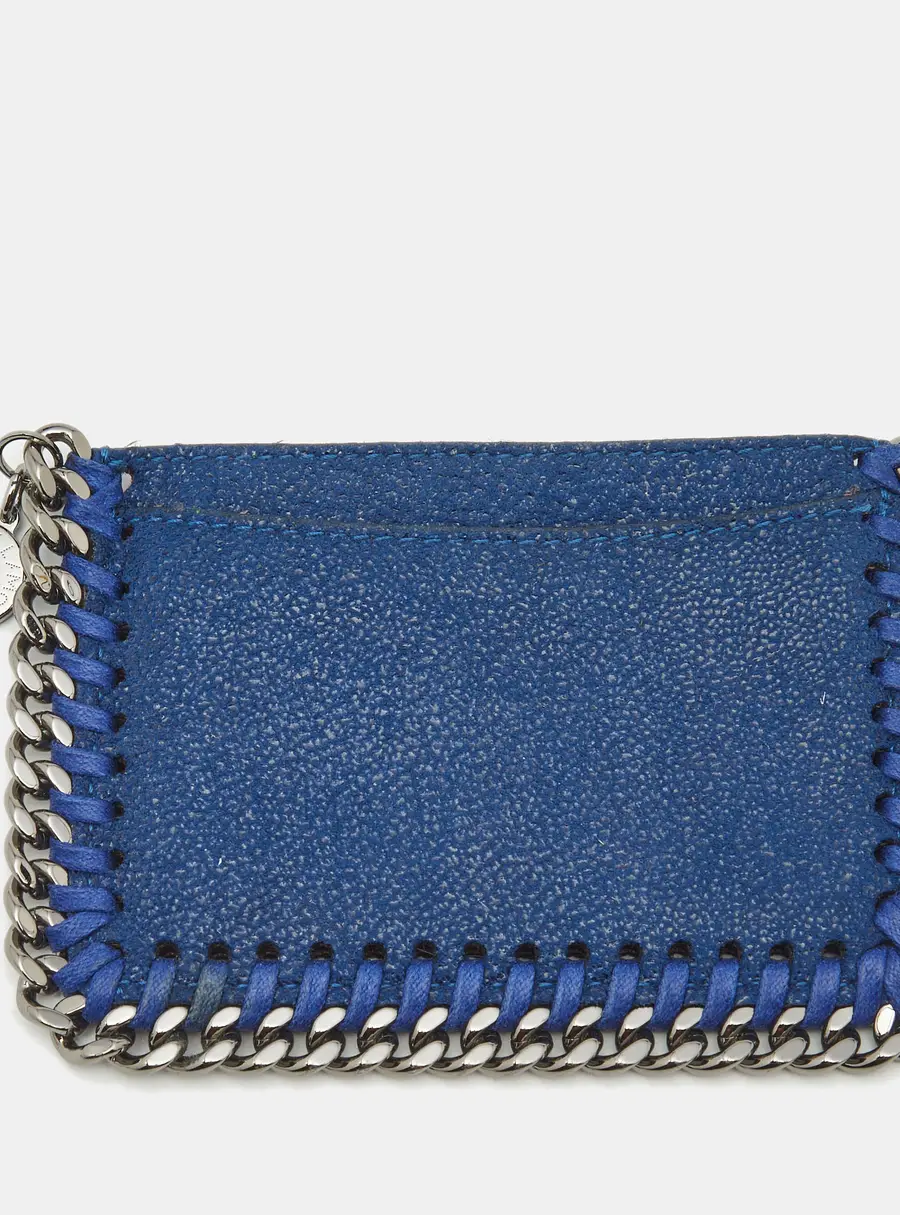 Stella McCartney Falabella Blue Faux Suede Card Holder
