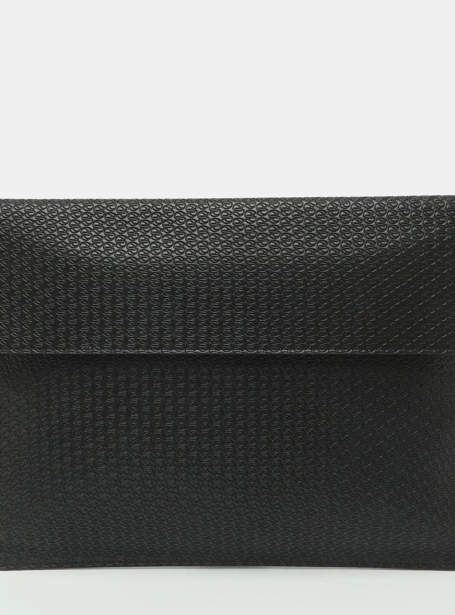 Stella McCartney Black Faux Leather Envelope Clutch