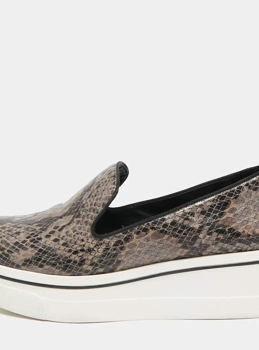 Stella McCartney Binx Size 41 Brown Faux Python Leather Slip On Sneakers