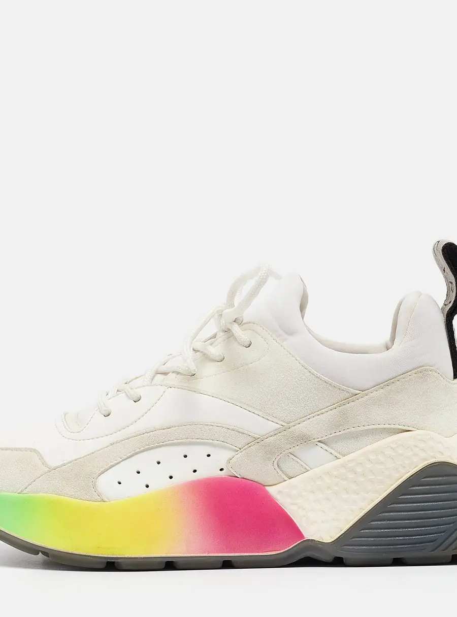 Stella McCartney Multicolor Faux Suede and Faux Leather Eclypse Lace Up Sneakers Size 38