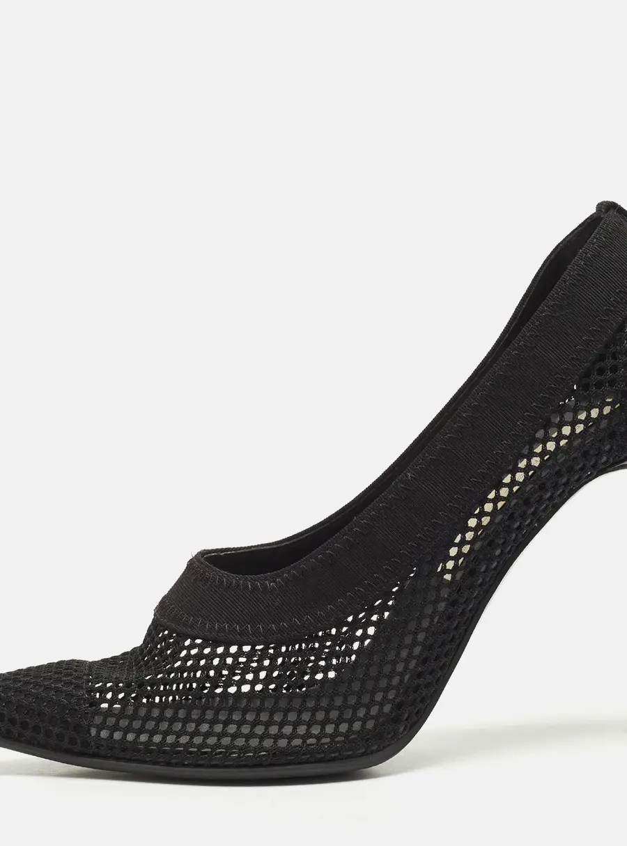 Stella McCartney Black Knit Mesh Pointed Toe Pumps Size 36