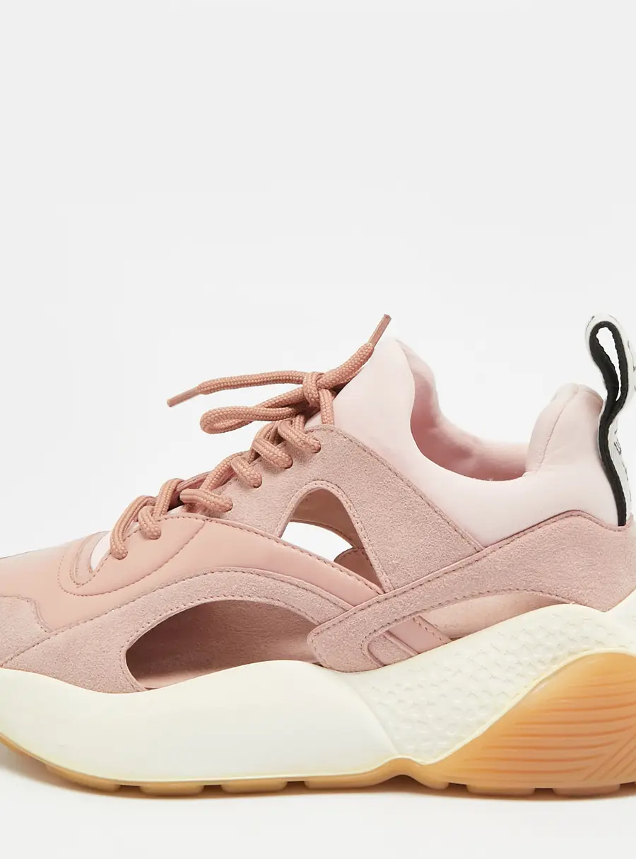 Stella McCartney Eclypse Size 36 Pink Faux Leather and Suede Low Top Sneakers