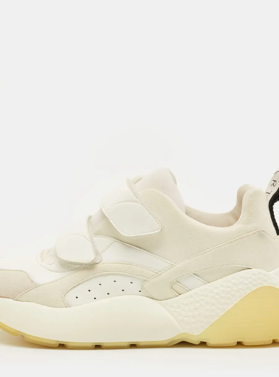 Stella McCartney Eclypse Size 41 White/Grey Faux Leather and Faux Suede Lace Up Sneakers