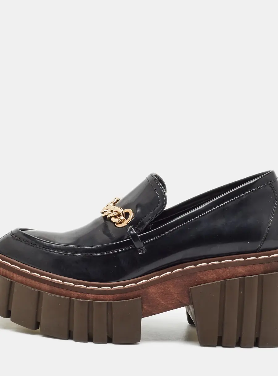 Stella McCartney Odette Size 37 Black Faux Leather Loafers